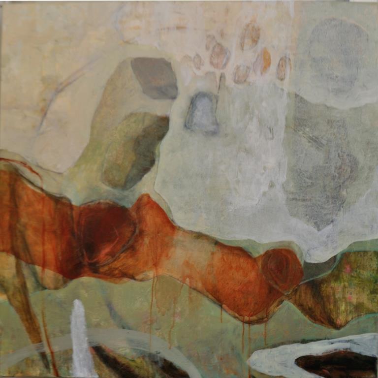 Diletta Boni 2016 - Untitled (Red open legs) - Oil on canvas - 100x100cm