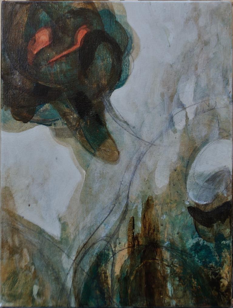 Diletta Boni - Untitled1 (Floating Heads Series) - Febbraio 2017 - Arylic on canvas - 40x30cm